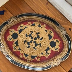 Large vintage florentine tray